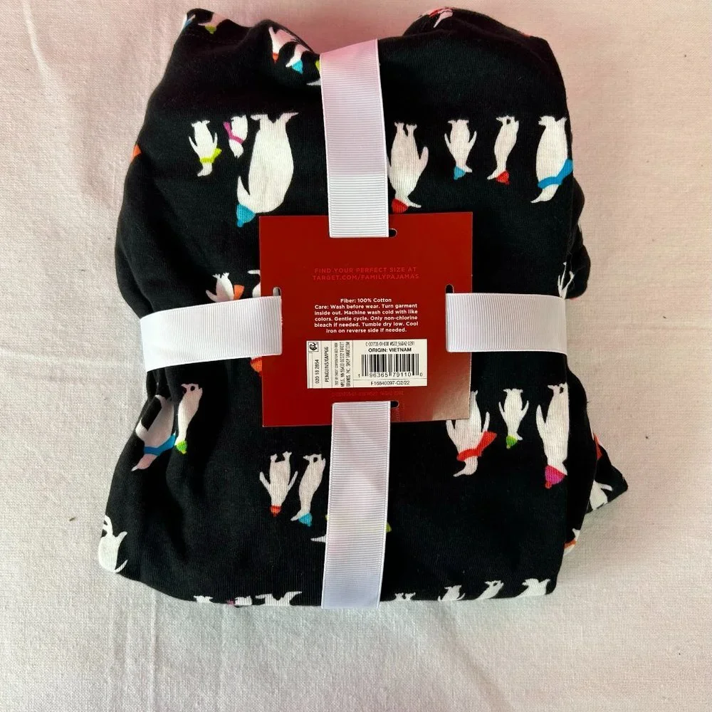 NWT Black Women's Holiday Penguins Print Pajama Set - Wondershop - Picture 5 of 6